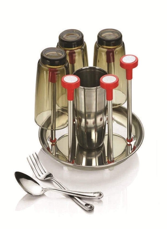 سكاي زون حامل ملاعق وأكواب من الفولاذ المقاوم للصدأ من سكاي زون - حامل أدوات المائدة/حامل لطاولة المطبخ/الطعام - Image 5